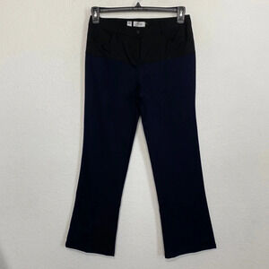 Per Se by Carlisle Women's Black Blue High Rise Straight Leg Trouser Pants Sz 4